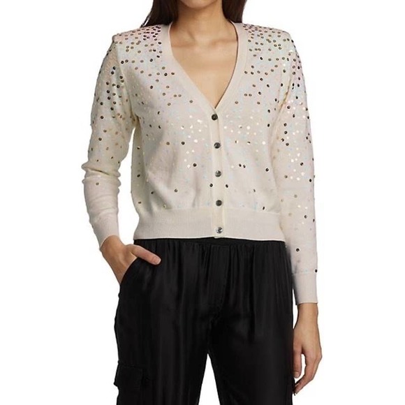Cinq A Sept Nancy White Sequin Cotton 